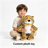 Peluche Léopard Personnalisée sur Mesure, Jouet en Peluche Léopard au Design Unique, Peluche Léopard en Position Debout, Jouet Doux Léopard
