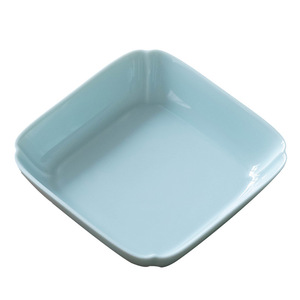 Assiette carrée en céramique, plat à collation en porcelaine pour salon de thé, fête, style simple - Product Image 5