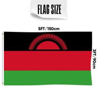 Drapeau du Malawi imprimé sur mesure, simple face, 3x5 pieds, personnalisable pour tous les drapeaux nationaux et les drapeaux de présentation.