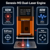 Marqueur laser à fibre MOPA 60W avec graveur à lumière bleue 40W pour le marquage personnalisé des logos sur les bouteilles d'eau en acier inoxydable