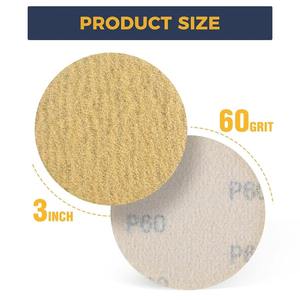 50 Discos de Lijado de 3 Pulgadas con Velcro, Grano 60, para Lijadora <span class=keywords><strong>Orbital</strong></span>, Discos de Papel de Lija de Óxido de Aluminio - Product Image 2
