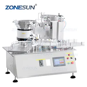 ZONESUN ZS-AFC20 Automatic Peristaltic Pump Aluminum Plastic Caps Small Bottles Glass Vial Filling Crimping Capping Machine