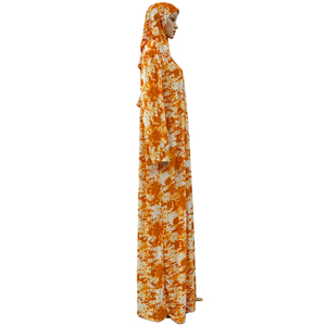Hot <strong>Model</strong> African Dakar Muslim Womens Tie Dyeing Print Hooded <strong>Abaya</strong> Thioup Prayer Gowns Kaftan Dress Hijab Dubai Saudi Robe - Product Image 3