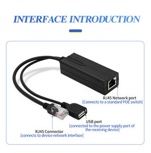 802.3Af/AT 48V 2.4A <b>USB</b> Female Interface Connector Power <b>Ethernet</b> Separator Isolation PoE for IP Network Switches - Product Image 2