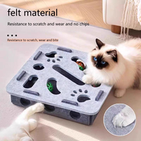Jouet pour chat écologique classique et simple en feutre et plastique, avec labyrinthe à balles et trous, design anti-ennui et anti-anxiété, pour stimuler votre chat