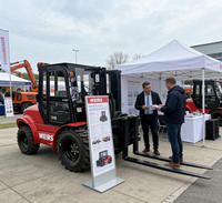 Forklift All-Terrain WEIRS 3,5 Ton Terlaris, Forklift Heli Bertenaga Bensin 4WD Ban Solid Model RTX Tiang Tiga Tingkat