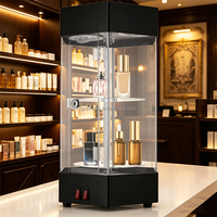 Vitrine à parfums rotative à 360 degrés SHP, en acrylique, avec porte verrouillable et éclairage LED