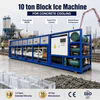 Machine à glace en blocs de 10 tonnes, SUS304, contrôle automatique par PLC, pour le refroidissement du béton, usine de glace industrielle