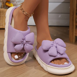 Dört sezon ev sevimli baskı keten kadın terlik ucuz toptan bayan terlik - Product Image 5