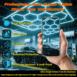 Aoying Plafonnier hexagonal LED de haute qualité facile à installer 6000K pour le detailing, indice de protection IP54, IRC 100, garantie de 3 ans, garages 180 - Product Image 4