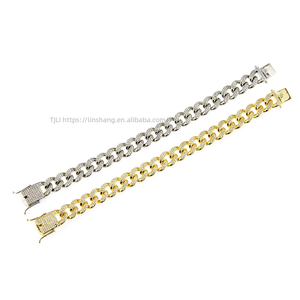 Pulsera de Cadena Cubana con Incrustaciones de Zirconia en Cobre Estilo Hip Hop para Hombre - Product Image 5