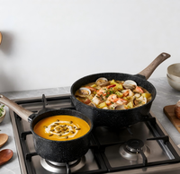 Ensemble de 22 ustensiles de cuisine en aluminium avec revêtement en granit, ensemble de poêles et de casseroles, revêtement antiadhésif