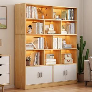 Librería Moderna <span class=keywords><strong>de</strong></span> <span class=keywords><strong>Madera</strong></span> <span class=keywords><strong>de</strong></span> Múltiples Niveles, para Piso y Pared, para Almacenamiento en Oficina y Sala <span class=keywords><strong>de</strong></span> Estar - Product Image 3