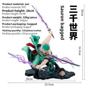 Figura de Acción Intercambiable de Zoro de Edición Especial Three Thousand World con Cabezal de Batalla de Tres Espadas - Product Image 3