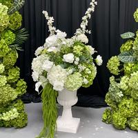 Centre de table de mariage blanc et vert, arrangement floral artificiel d'hortensias et de lys pour la décoration de banquet