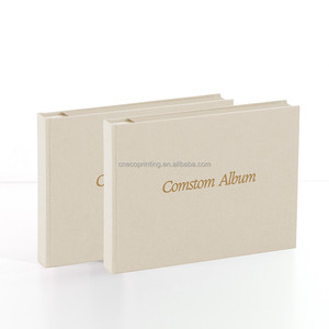 Couverture en tissu de lin ivoire avec logo de taille personnalisée <span class=keywords><strong>album</strong></span> photo de mariage <span class=keywords><strong>album</strong></span> livre avec <span class=keywords><strong>pages</strong></span> vierges - Product Image 2