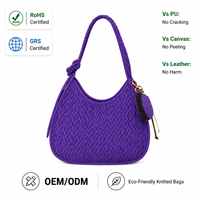 Sac à main pour femme personnalisé en tricot recyclé à motif bonbon, à bandoulière unique, léger, pliable, lavable en machine, OEM ODM