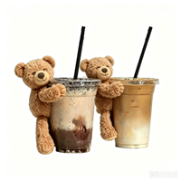 Support de paille en peluche super douce en forme d'ours en peluche avec rembourrage en coton PP pour tasses