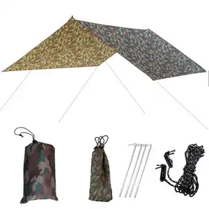 Camping Tarp Hammock Rain Fly 10 x 10 Feet, UV Protection and Waterproof, Camo Tent Tarps for Adventure Hiking Fishing Beach