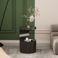 Microlite Table basse de luxe style italien Petite table basse minimaliste pour salon Rangement latéral Panneau en bois Meubles de maison Éclairage