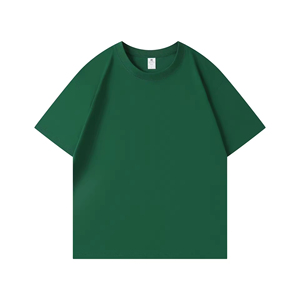 เสื้อยืดคอกลมแขนสั้น เสื้อผ้าผู้ชายฤดูร้อน ยูนิเซ็กซ์ ผ้าฝ้าย 100% สีพื้น ทรงหลวม สวมใส่สบาย - Product Image 1