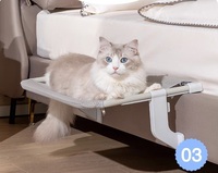 Hamac surélevé réglable pour chat, perchoir de fenêtre avec cadre en plastique, lit pour animaux de compagnie pour chats d'intérieur, maison pour animaux de compagnie