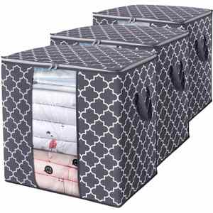 Paquete de 3 Bolsas Grandes para Organizar y Guardar Ropa, Organizador Plegable con Asa Reforzada y Ventana Transparente - Product Image 1