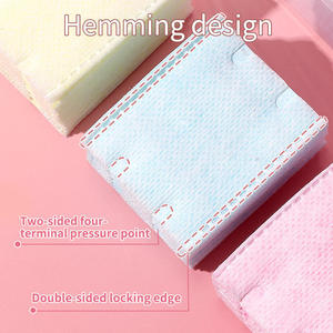 LMLTOP UUKKG 120 pièces 100 pièces Tampons de <span class=keywords><strong>coton</strong></span> cosmétiques carrés colorés pour sandwichs, démaquillant, 3 couches, tampons de <span class=keywords><strong>coton</strong></span> absorbants U10-U12 - Product Image 3