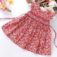Baby Girls Smocked Dress, Peter Pan Collar, Cotton