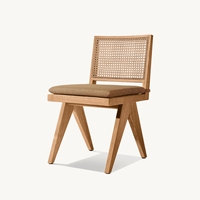 Ensemble de table et chaises de salle à manger d'extérieur en teck de haute qualité JAKOB CANE pour villa, parc, hôtel