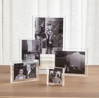 Bingkai Foto Akrilik Ganda 2 Sisi Transparan Magnetik Ukuran 4x6 Inch untuk Meja (Grosir)