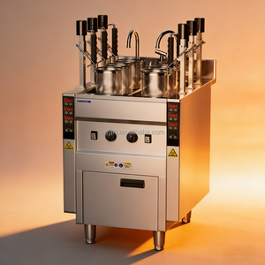 Cuisinière à nouilles compacte au gaz, 6 paniers, peu encombrante, idéale pour les petites cuisines et l'usage domestique - Product Image 1