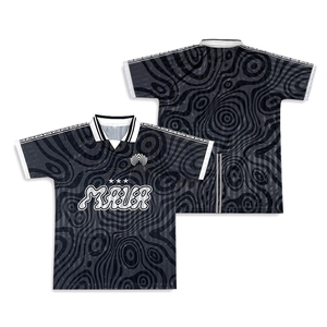 Maillot de Foot Vintage Noir Personnalisé Haute Qualité par Sublimation pour Homme, Respirant en Polyester, Service OEM - Product Image 1