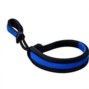 Correa de Muñeca Ajustable de Nailon con Logotipo Personalizado al por Mayor, Diseño Trenzado Azul y Negro, Duradera, Ajuste Universal para Accesorios de Raqueta - Product Image 1