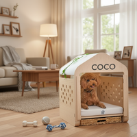 Nichoir confortable pour toutes les saisons, chiens de petite et moyenne taille, niche en bois massif, fermeture à bouton, moderne, durable, antidérapant, meubles pour animaux de compagnie