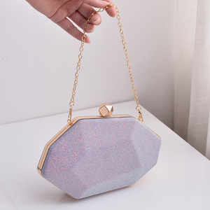 <span class=keywords><strong>Bolso</strong></span> de mano con brillo al por mayor, cartera de noche geométrica con cadena desmontable, <span class=keywords><strong>bolso</strong></span> formal y de <span class=keywords><strong>fiesta</strong></span> multiestilo - Product Image 3