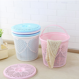 Laundry Basket Round Plastic PP Durable Storage Organizer For Clothes And Toys 2089 - Product Image 1