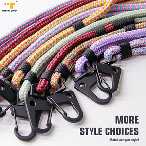 Laisse extensible <span class=keywords><strong>de</strong></span> 120cm anti-perte pour téléphone portable 8mm bandoulière ronde en corde <span class=keywords><strong>de</strong></span> polyester avec crochet <span class=keywords><strong>de</strong></span> sécurité - Product Image 2