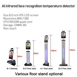 8 inch floor standing kiosk Face Recognition fever checking full viewed - Product Image 2