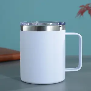 Commercio all'ingrosso promozionale personalizzato LOGO 12OZ/14OZ sport da viaggio in acciaio inox doppia parete sottovuoto tazza di caffè W/maniglia