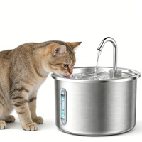 Fontaine à eau automatique portable pour animaux de compagnie, en acier inoxydable, moderne, élégante, intelligente, détachable, étanche, pour chats et chiens, avec design multi-prises
