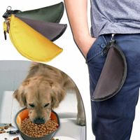 Bol de nourriture pliable pour animaux de compagnie, en tissu Oxford imperméable, avec fermeture éclair, pliable