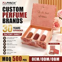 Coffret cadeau de parfum rose avec plusieurs compartiments pour flacons, emballage de flacon et de boîte pour marques de parfums haut de gamme