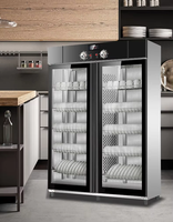 Armoire de désinfection verticale commerciale grande capacité à double porte avec stérilisation à l'ozone et vapeur, séchage à air chaud pour cuisine d'hôtel