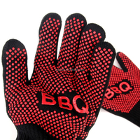 SEB KAMADO China - Guantes de Cocina Clásicos Negros y Rojos Personalizados con Forro de Algodón, Resistentes al Calor, para Horno, Barbacoa, Tejidos a Mano