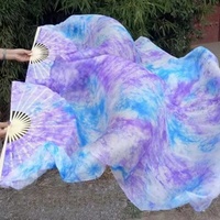 Danse du ventre cravate teinture Fans voile femmes chinois soie Fans voiles Halloween Cosplay porter