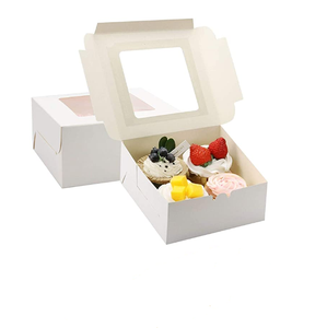 Exquisite Custom logo wholesale luxury white paper 24 cupcake bouquet box with clear window