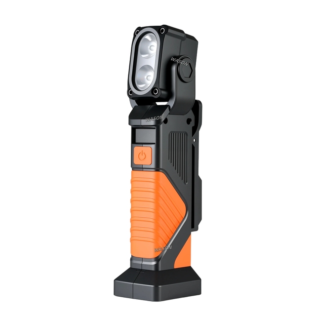 Wason 2*LED 10W Rechargeable Work Light 2000mAh Magnetic Rotatable Flashlight Clip on Mechanic Light for Car Repairing Emergency