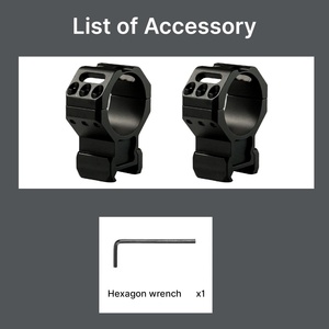 Anneaux de montage pour lunette BANGBANG 34 mm, hauteur centrale de 1,38 po, pour observation en extérieur (noir) - Product Image 5