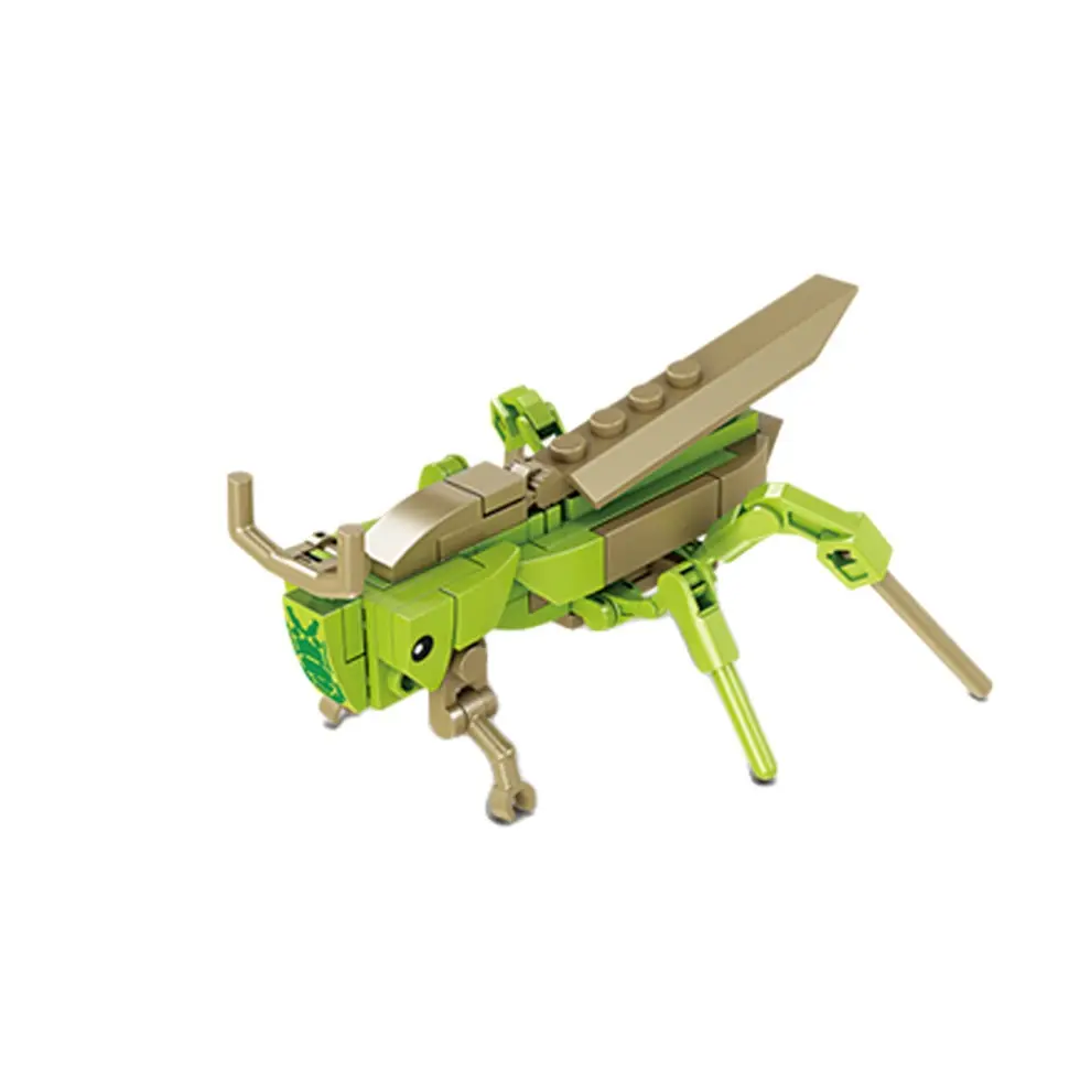 8 ב 1 מודל חיה של חרקים 64 יח 'יצירה לבנים צעצועים אבני בניין אבני חגב פלסטיק צעצועים לילדים